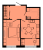 Планировка однокомнатной квартиры площадью 39.6 кв. м в новостройке ЖК "Pixel"
