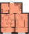 Планировка однокомнатной квартиры площадью 37.26 кв. м в новостройке ЖК "Pixel"