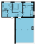 Планировка двухкомнатной квартиры площадью 51.87 кв. м в новостройке ЖК "Pixel"