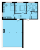 Планировка двухкомнатной квартиры площадью 113.81 кв. м в новостройке ЖК "Pixel"