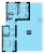 Планировка двухкомнатной квартиры площадью 100.77 кв. м в новостройке ЖК "Pixel"