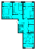 Планировка трехкомнатной квартиры площадью 78.59 кв. м в новостройке ЖК "Pixel"