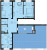 Планировка трехкомнатной квартиры площадью 87.15 кв. м в новостройке ЖК "Pixel"
