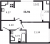Планировка однокомнатных апартаментов площадью 36.91 кв. м в новостройке ЖК "Neva Residence"