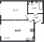 Планировка однокомнатных апартаментов площадью 38.87 кв. м в новостройке ЖК "Neva Residence"
