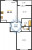 Планировка двухкомнатных апартаментов площадью 58.21 кв. м в новостройке ЖК "Neva Residence"