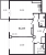 Планировка двухкомнатных апартаментов площадью 51.19 кв. м в новостройке ЖК "Neva Residence"
