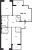 Планировка трехкомнатной квартиры площадью 106.14 кв. м в новостройке ЖК "Панорама парк Сосновка"