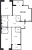 Планировка трехкомнатной квартиры площадью 107.09 кв. м в новостройке ЖК "Панорама парк Сосновка"