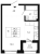 Планировка студии площадью 29.2 кв. м в новостройке ЖК "Лисино"