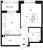 Планировка однокомнатной квартиры площадью 33.3 кв. м в новостройке ЖК "Лисино"