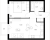Планировка однокомнатной квартиры площадью 40.88 кв. м в новостройке ЖК "Таллинский парк"