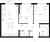 Планировка двухкомнатной квартиры площадью 54.43 кв. м в новостройке ЖК "Таллинский парк"