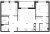 Планировка двухкомнатной квартиры площадью 65.3 кв. м в новостройке ЖК "Белый остров"