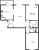 Планировка трехкомнатной квартиры площадью 67.1 кв. м в новостройке ЖК "Заповедный парк"