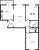 Планировка трехкомнатной квартиры площадью 68.3 кв. м в новостройке ЖК "Заповедный парк"