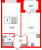 Планировка однокомнатной квартиры площадью 39.02 кв. м в новостройке ЖК "FoRest Аквилон"