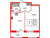 Планировка однокомнатной квартиры площадью 37.41 кв. м в новостройке ЖК "FoRest Аквилон"