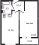Планировка однокомнатной квартиры площадью 40.58 кв. м в новостройке ЖК "FoRest Аквилон"