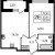 Планировка однокомнатной квартиры площадью 35.03 кв. м в новостройке ЖК "FoRest Аквилон"