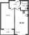 Планировка однокомнатной квартиры площадью 39.49 кв. м в новостройке ЖК "FoRest Аквилон"