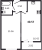 Планировка однокомнатной квартиры площадью 40.57 кв. м в новостройке ЖК "FoRest Аквилон"