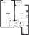 Планировка однокомнатной квартиры площадью 36.94 кв. м в новостройке ЖК "FoRest Аквилон"