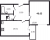 Планировка однокомнатной квартиры площадью 46.63 кв. м в новостройке ЖК "Аквилон SKY"