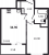 Планировка однокомнатной квартиры площадью 34.9 кв. м в новостройке ЖК "Аквилон SKY"