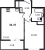 Планировка однокомнатной квартиры площадью 34.7 кв. м в новостройке ЖК "Аквилон SKY"