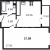Планировка однокомнатной квартиры площадью 37.09 кв. м в новостройке ЖК "Аквилон SKY"
