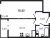Планировка однокомнатной квартиры площадью 35.02 кв. м в новостройке ЖК "Аквилон SKY"