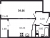 Планировка однокомнатной квартиры площадью 34.66 кв. м в новостройке ЖК "Аквилон SKY"
