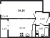 Планировка однокомнатной квартиры площадью 34.69 кв. м в новостройке ЖК "Аквилон SKY"