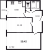 Планировка двухкомнатной квартиры площадью 50.42 кв. м в новостройке ЖК "Аквилон SKY"