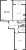 Планировка двухкомнатной квартиры площадью 61.7 кв. м в новостройке ЖК "Аквилон SKY"