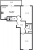 Планировка двухкомнатной квартиры площадью 53.57 кв. м в новостройке ЖК "Аквилон SKY"