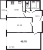 Планировка двухкомнатной квартиры площадью 49.7 кв. м в новостройке ЖК "Аквилон SKY"