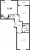 Планировка двухкомнатной квартиры площадью 52.88 кв. м в новостройке ЖК "Аквилон SKY"