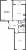Планировка двухкомнатной квартиры площадью 62.43 кв. м в новостройке ЖК "Аквилон SKY"