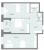 Планировка двухкомнатной квартиры площадью 68.3 кв. м в новостройке ЖК "Морская набережная. SeaView"