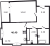 Планировка однокомнатной квартиры площадью 46.4 кв. м в новостройке ЖК "Квартал Che"
