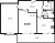 Планировка двухкомнатной квартиры площадью 60 кв. м в новостройке ЖК "Квартал Che"