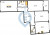 Планировка трехкомнатной квартиры площадью 86.8 кв. м в новостройке ЖК "Галактика Pro"