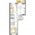 Планировка двухкомнатной квартиры площадью 56.9 кв. м в новостройке ЖК "Modum"