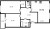 Планировка двухкомнатной квартиры площадью 72.72 кв. м в новостройке ЖК "Modum"