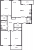 Планировка трехкомнатной квартиры площадью 100.61 кв. м в новостройке ЖК "Modum"