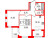 Планировка двухкомнатной квартиры площадью 47.85 кв. м в новостройке ЖК "Univer City"