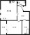 Планировка однокомнатной квартиры площадью 47.4 кв. м в новостройке ЖК "Созидатели"