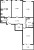Планировка трехкомнатной квартиры площадью 77.8 кв. м в новостройке ЖК "Созидатели"